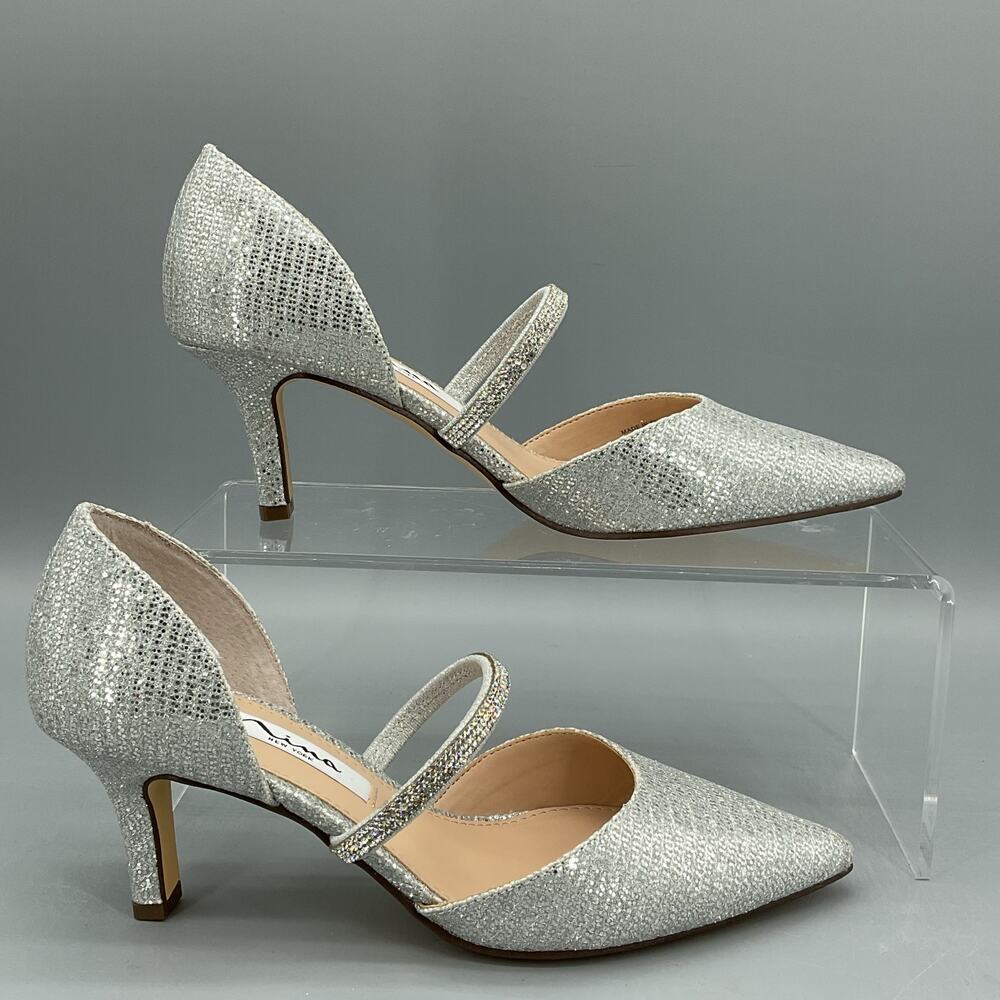 NEW Nina Women’s Brystol Evening Pumps Silver Size 5.5M